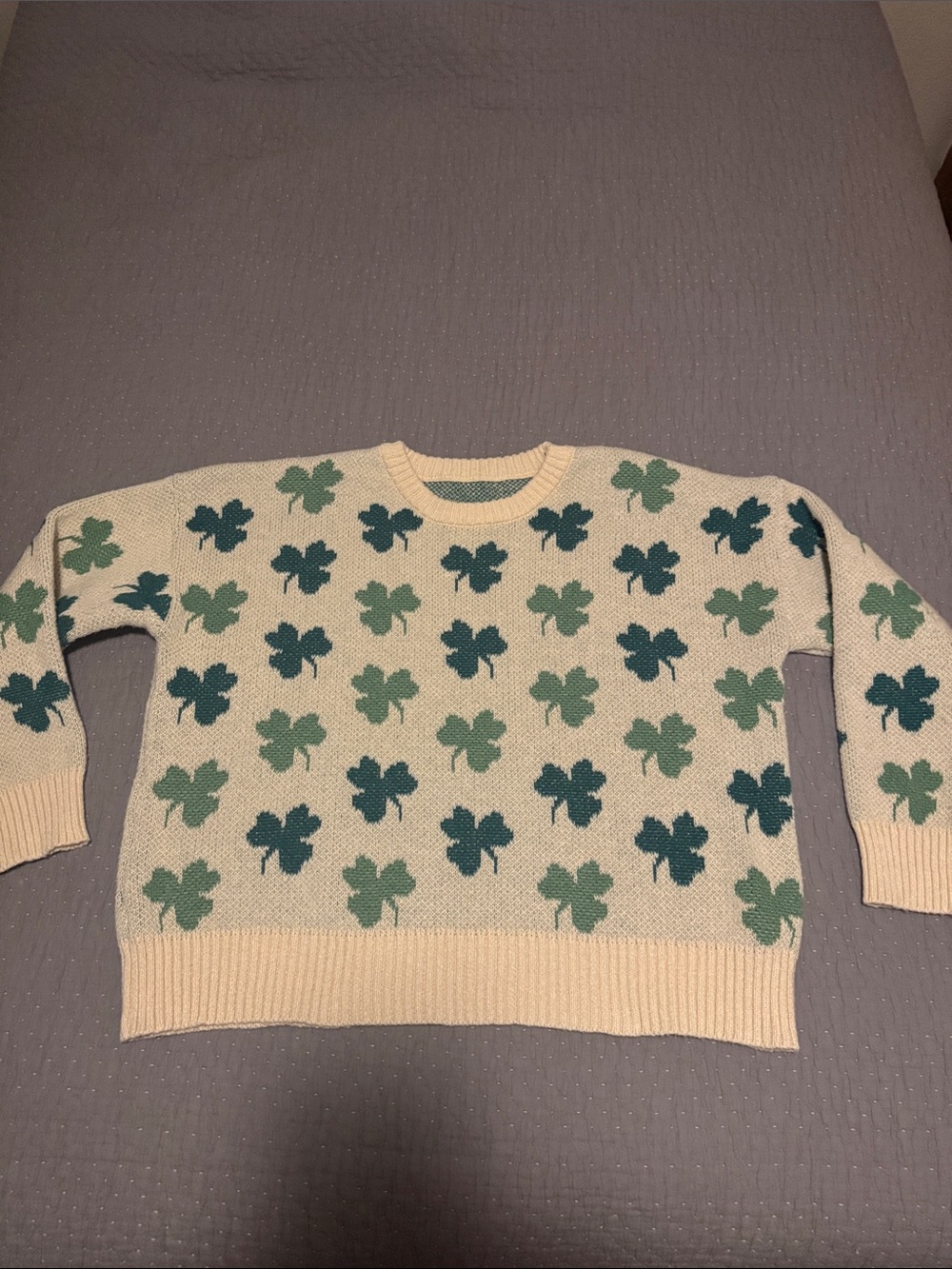 Oversized Clover Crewneck Sweater